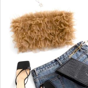 Cute brown layered ruffle top
